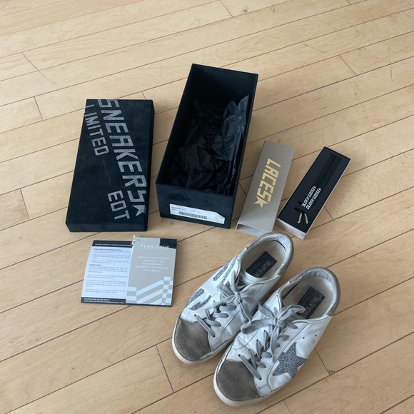 Limited edition Swarovski crystal Golden Goose sneakers in size 37 - Picture 1 of 11